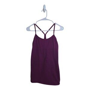 Lululemon Top Womens 6 Power Y Tank Padded Build In Bra Yoga Athleisure Crossfit